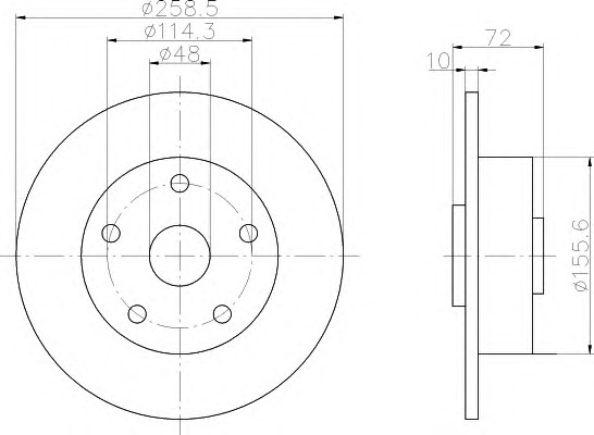 HELLA-PAGID Hátsó féktárcsa 8DD355105-061