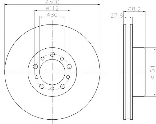 HELLA-PAGID Első féktárcsa 8DD355100-981