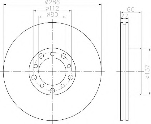 HELLA-PAGID Első féktárcsa 8DD355100-791