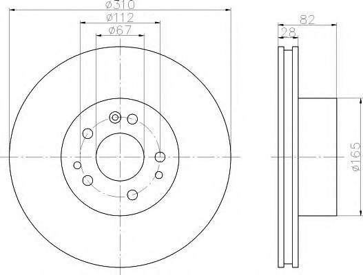 HELLA-PAGID Első féktárcsa 8DD355102-701