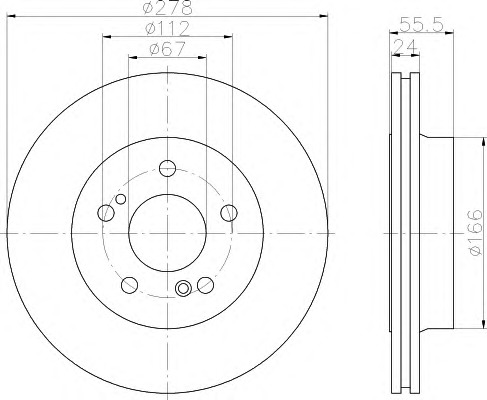 HELLA-PAGID Hátsó féktárcsa 8DD355103-041