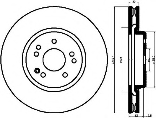 HELLA-PAGID Első féktárcsa 8DD355103-401