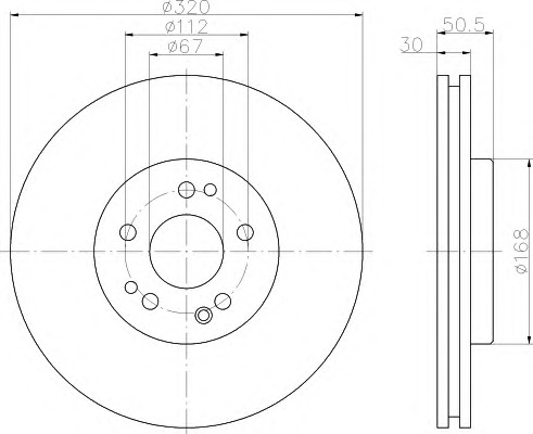 HELLA-PAGID Első féktárcsa 8DD355103-411