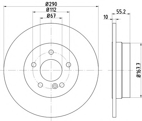 HELLA Hátsó féktárcsa 8DD355121-991