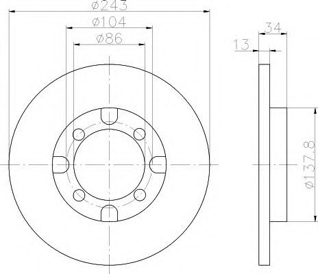 HELLA-PAGID Első féktárcsa 8DD355101-141