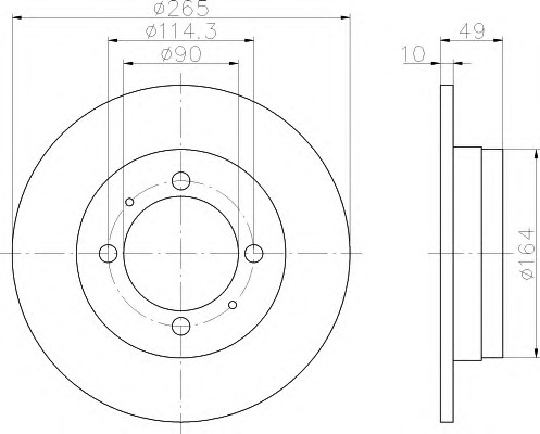 HELLA-PAGID Hátsó féktárcsa 8DD355103-301