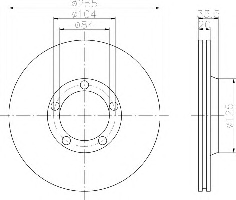 HELLA-PAGID Első féktárcsa 8DD355102-021