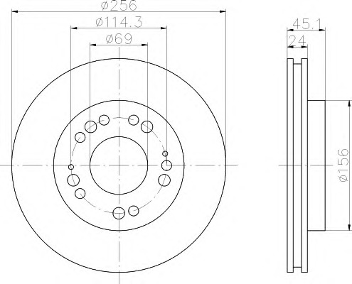 HELLA-PAGID Első féktárcsa 8DD355106-351