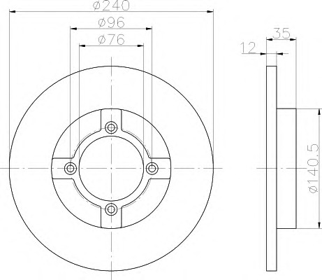 HELLA-PAGID Első féktárcsa 8DD355100-801