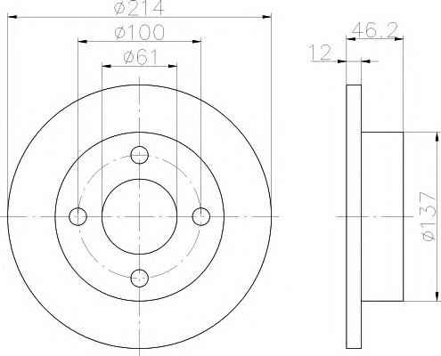 HELLA-PAGID Első féktárcsa 8DD355102-931