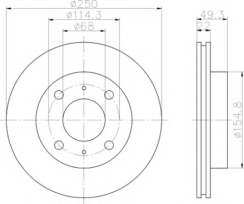 HELLA-PAGID Első féktárcsa 8DD355102-031