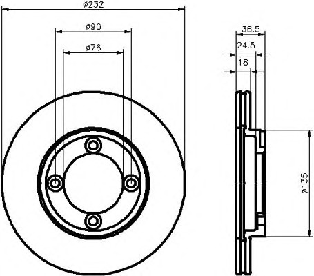 HELLA-PAGID Első féktárcsa 8DD355101-181