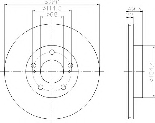 HELLA-PAGID Első féktárcsa 8DD355103-991