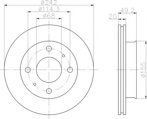 HELLA-PAGID Első féktárcsa 8DD355102-641