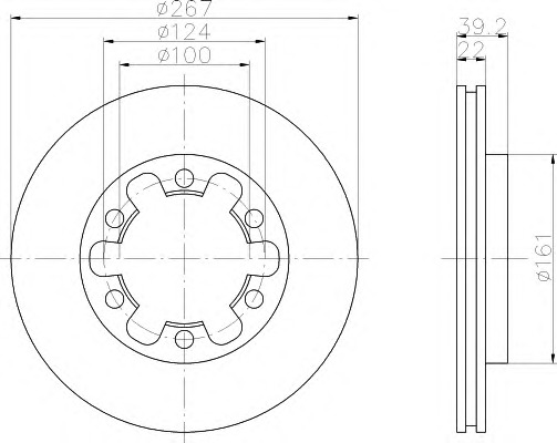 HELLA-PAGID Első féktárcsa 8DD355104-011