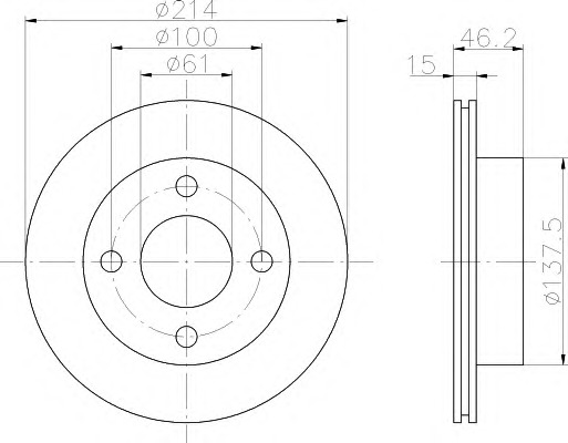 HELLA-PAGID Első féktárcsa 8DD355103-821