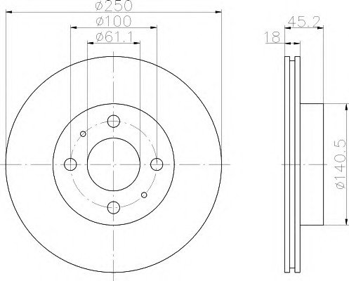 HELLA-PAGID Első féktárcsa 8DD355105-161