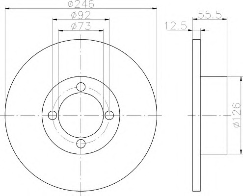 HELLA-PAGID Első féktárcsa 8DD355100-141