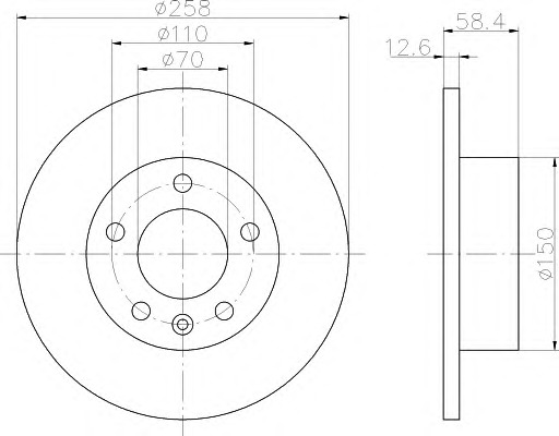 HELLA-PAGID Első féktárcsa 8DD355101-411