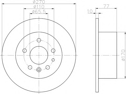 HELLA-PAGID Hátsó féktárcsa 8DD355103-641