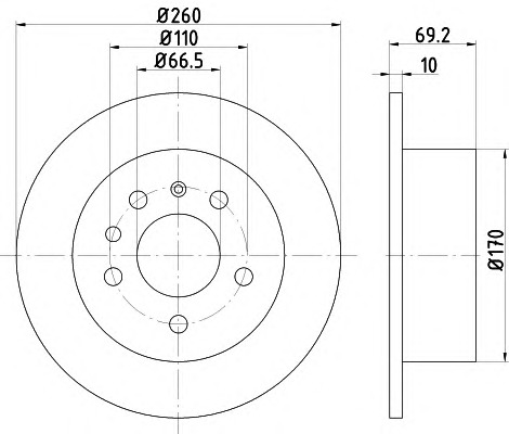 HELLA-PAGID Hátsó féktárcsa 8DD355103-901