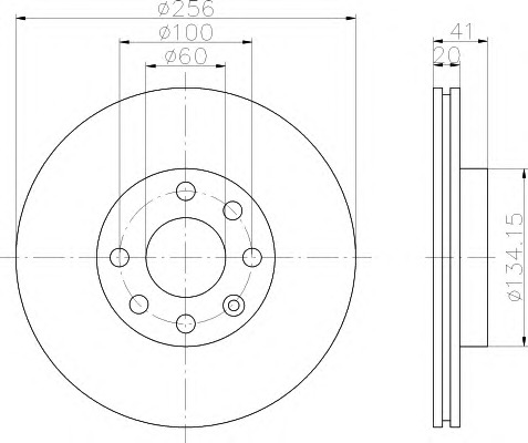 HELLA-PAGID Első féktárcsa 8DD355102-681