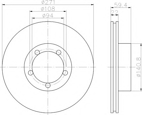 HELLA-PAGID Első féktárcsa 8DD355101-021