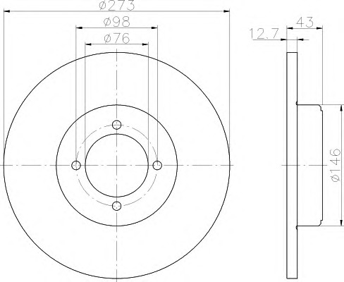 HELLA-PAGID Első féktárcsa 8DD355100-151