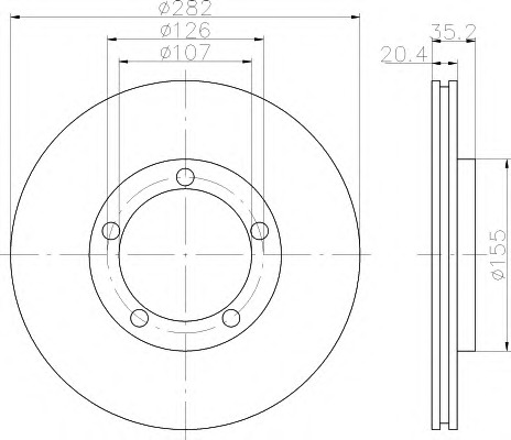 HELLA-PAGID Első féktárcsa 8DD355100-011