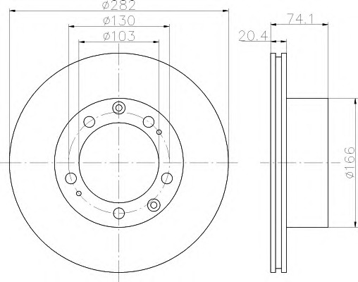 HELLA-PAGID Első féktárcsa 8DD355101-561