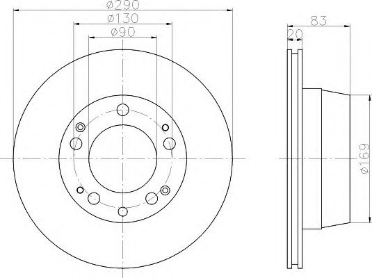 HELLA-PAGID Hátsó féktárcsa 8DD355102-071