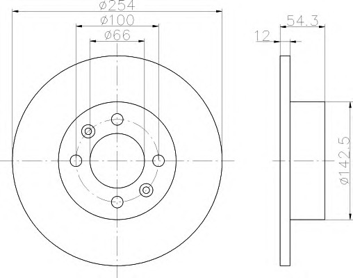 HELLA-PAGID Hátsó féktárcsa 8DD355102-271