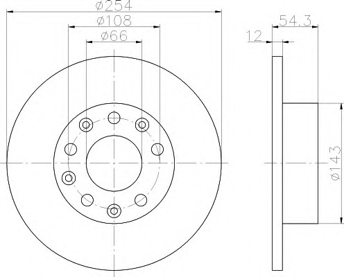 HELLA-PAGID Hátsó féktárcsa 8DD355101-581