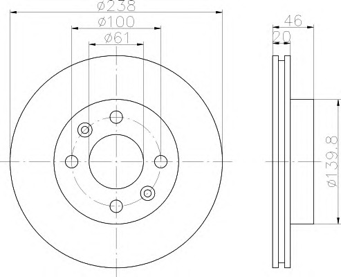 HELLA-PAGID Első féktárcsa 8DD355102-131