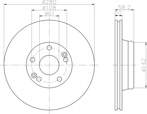 HELLA-PAGID Első féktárcsa 8DD355101-271