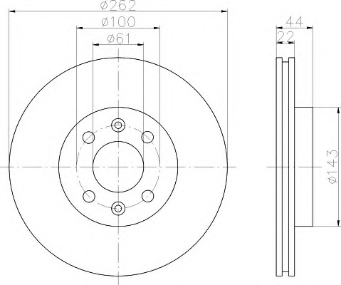 HELLA-PAGID 8DD355103-491 Első féktárcsa