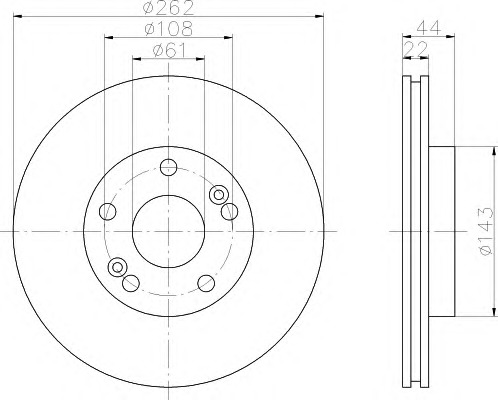 HELLA-PAGID Első féktárcsa 8DD355103-521