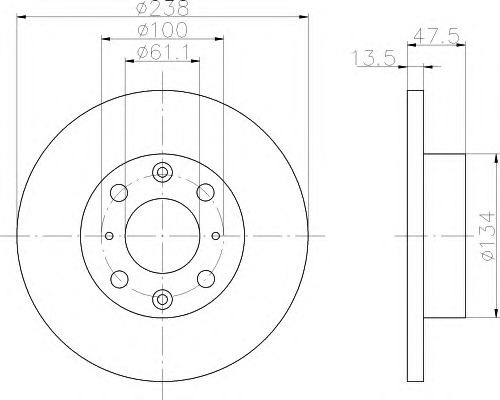 HELLA-PAGID Első féktárcsa 8DD355104-031