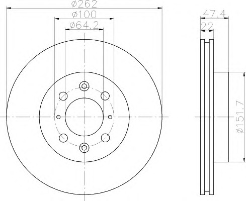 HELLA-PAGID Első féktárcsa 8DD355104-041