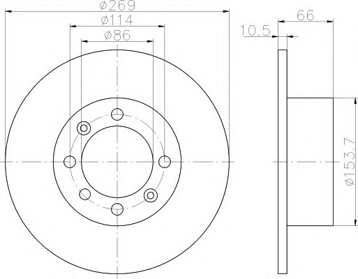 HELLA-PAGID Hátsó féktárcsa 8DD355100-091