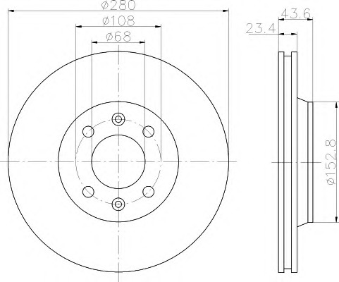 HELLA-PAGID Első féktárcsa 8DD355102-081