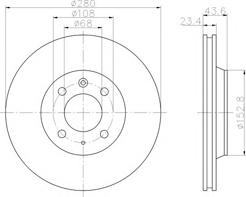 HELLA-PAGID Első féktárcsa 8DD355102-401