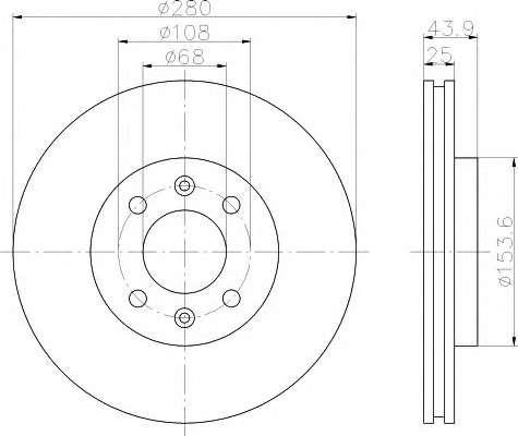 HELLA-PAGID Első féktárcsa 8DD355102-411