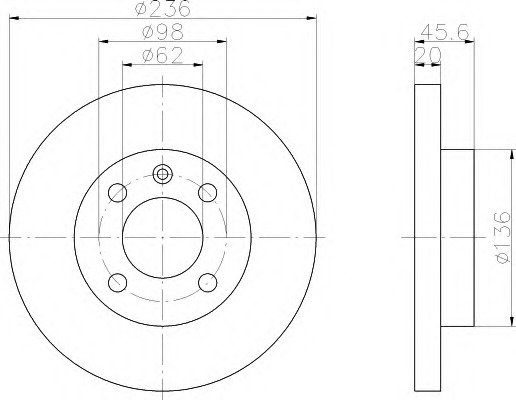 HELLA-PAGID Első féktárcsa 8DD355103-571