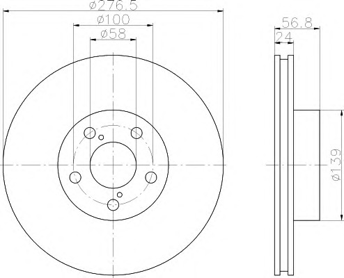 HELLA-PAGID Első féktárcsa 8DD355106-341