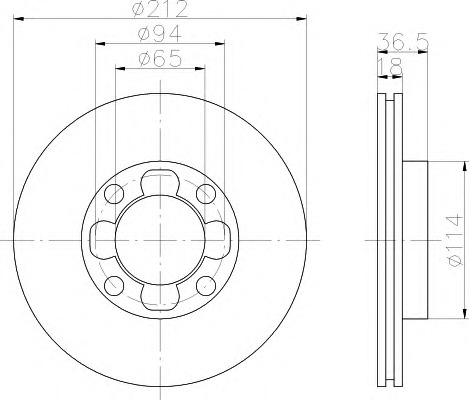 HELLA-PAGID Első féktárcsa 8DD355102-111