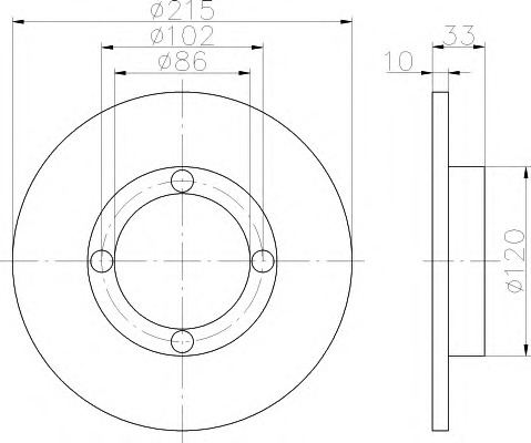 HELLA-PAGID Első féktárcsa 8DD355101-851