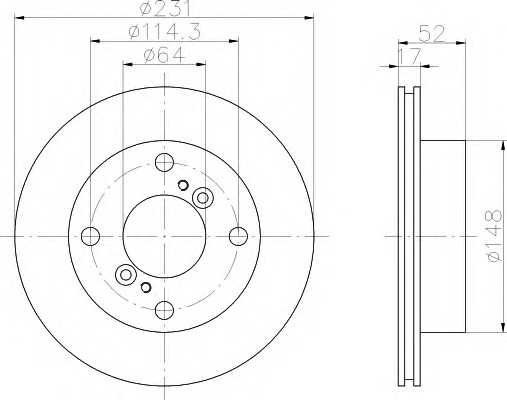 HELLA-PAGID Első féktárcsa 8DD355103-591