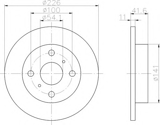 HELLA-PAGID Első féktárcsa 8DD355103-751