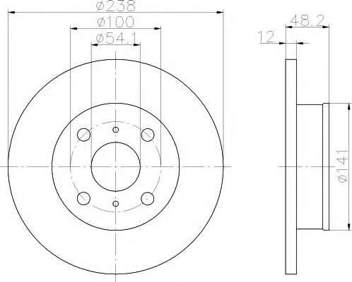 HELLA-PAGID Első féktárcsa 8DD355103-551